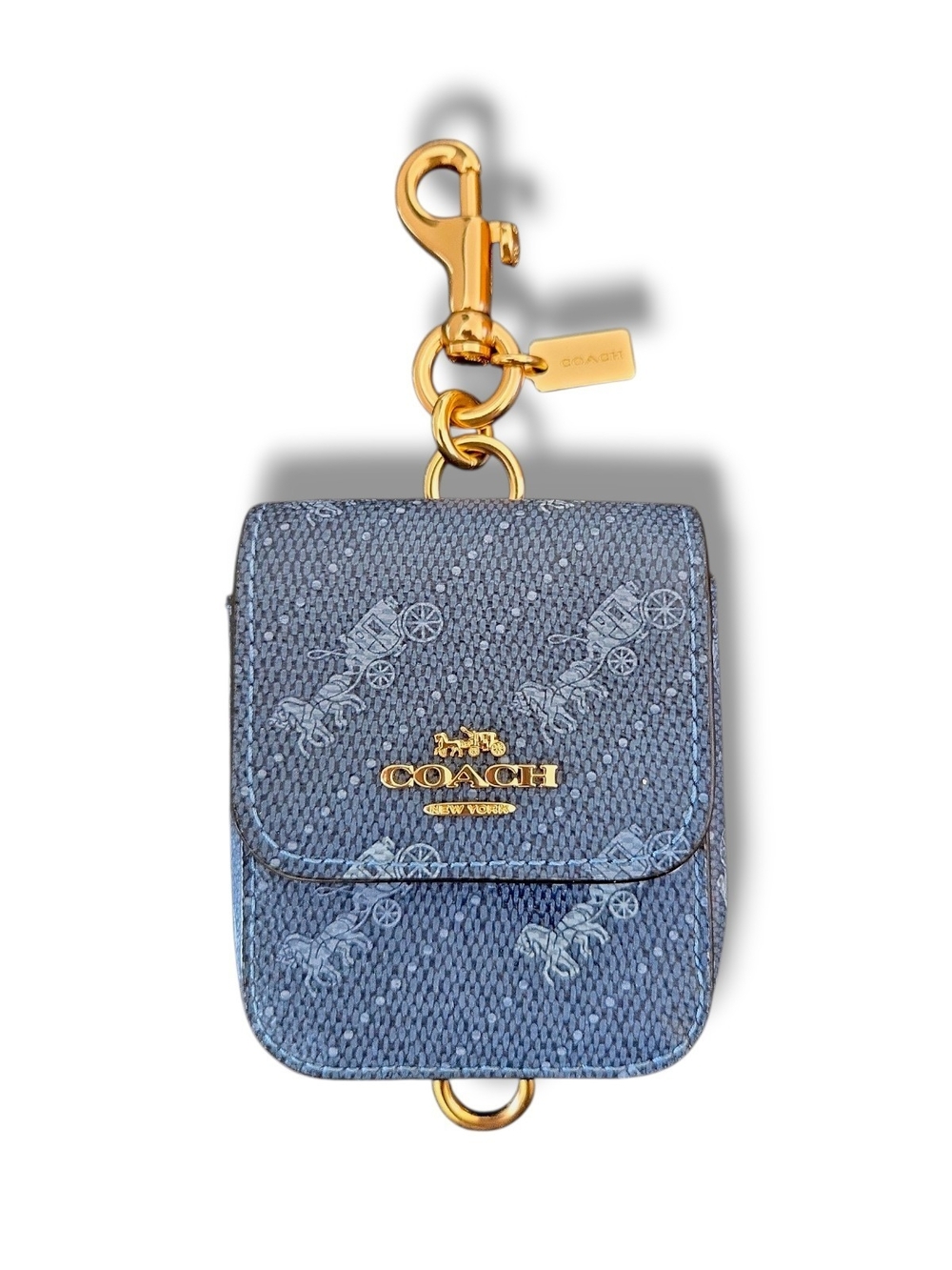 Coach Blue Signature Canvas AirPods or Purse Accessory Case